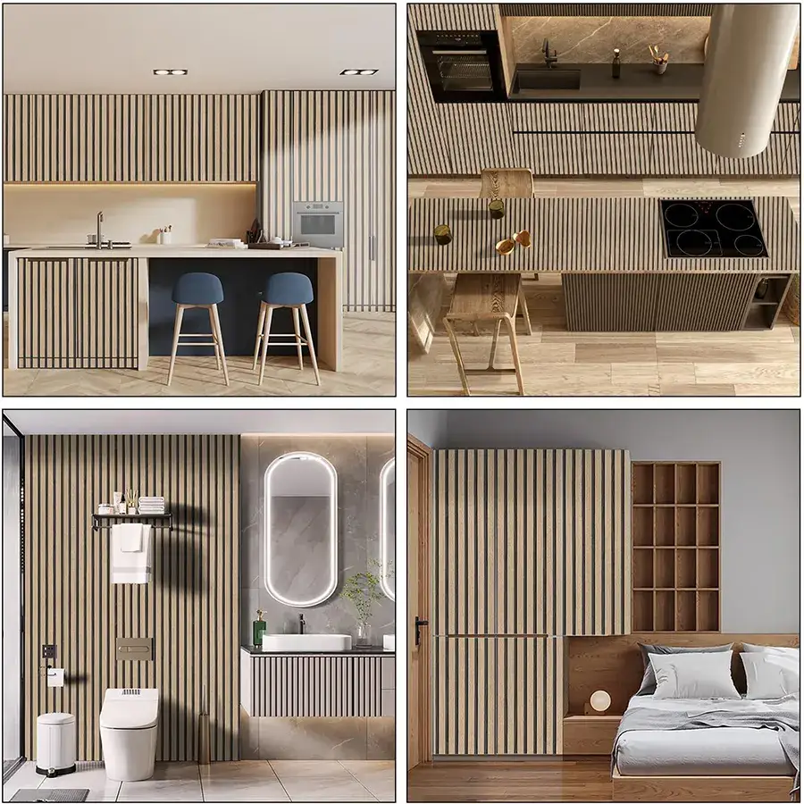 Brown Wood Slat Peel and Stick Wallpaper