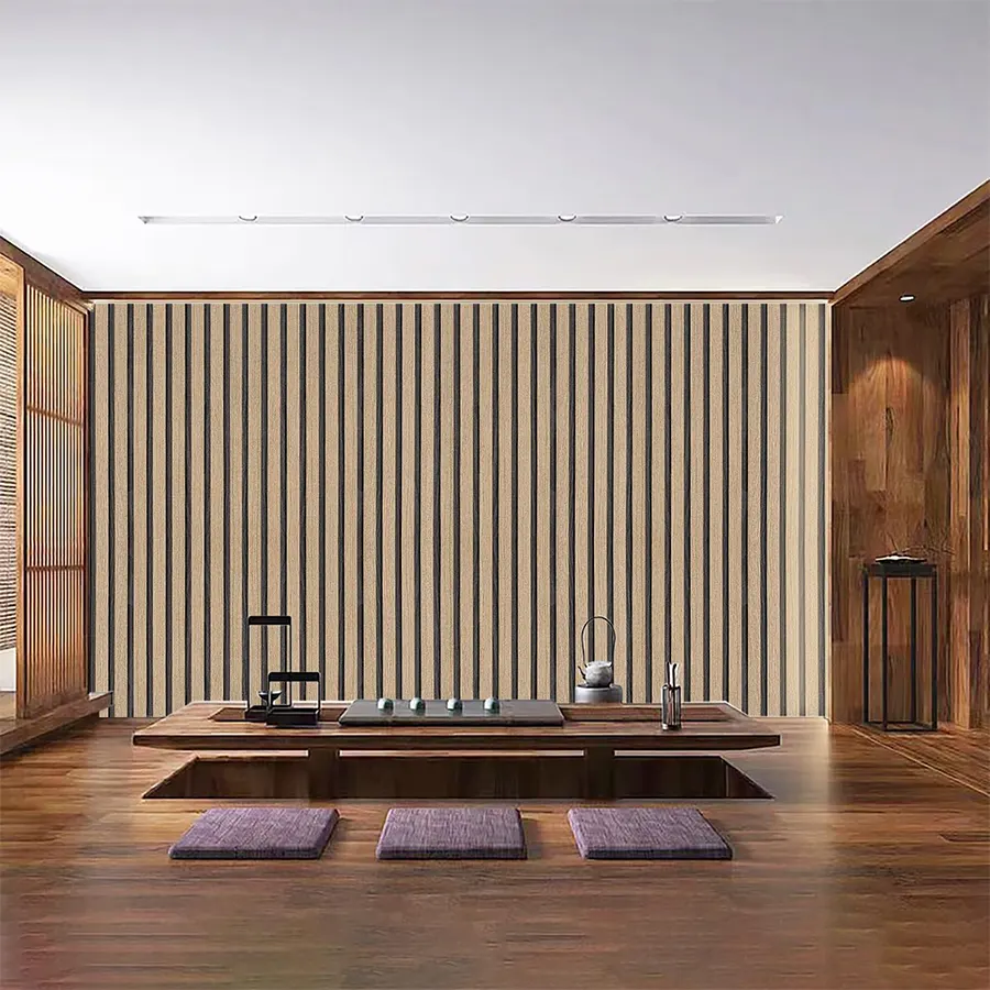 Brown Wood Slat Peel and Stick Wallpaper