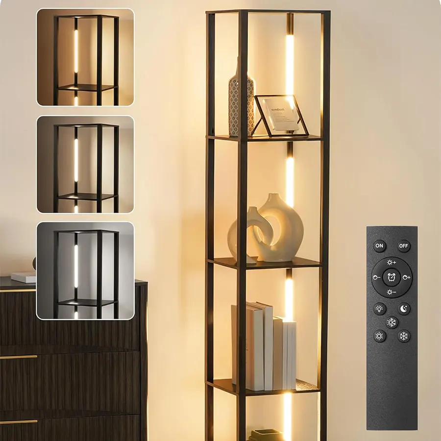 Floor Lamp with Shelves