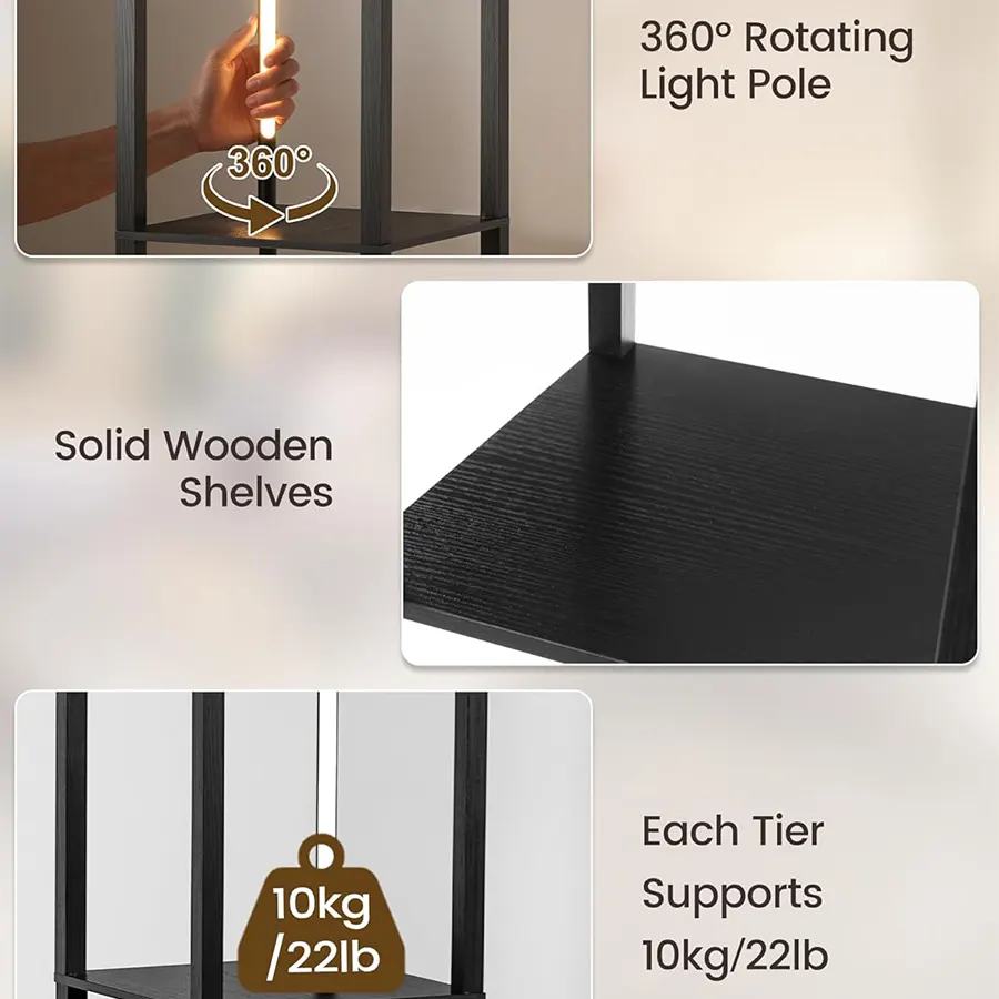 Floor Lamp with Shelves