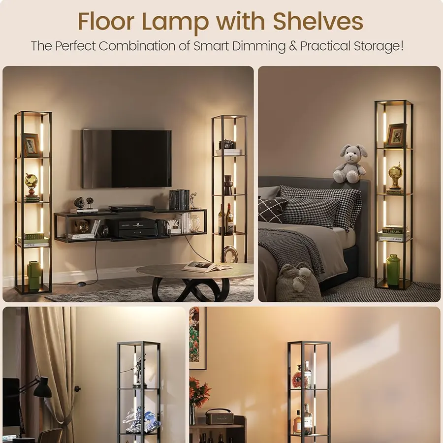 Floor Lamp with Shelves