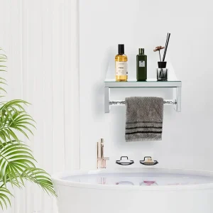 Glass Mirrored Wall Shelf