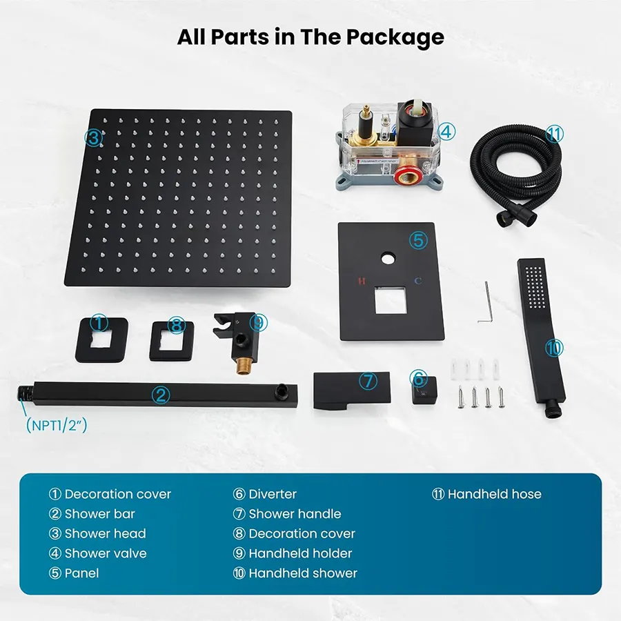 Gotonovo Rainfall Bathroom Shower System