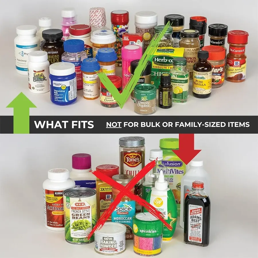 Spice Rack Organizer Cabinet 2 Double-Decker Shelves Magnetic