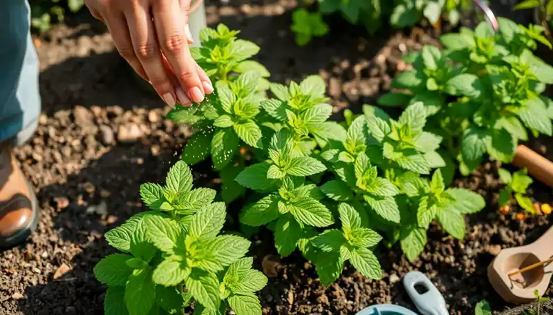 Fertilizing mint