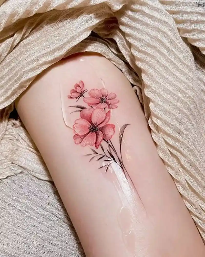 Cosmos Flower Tattoo
