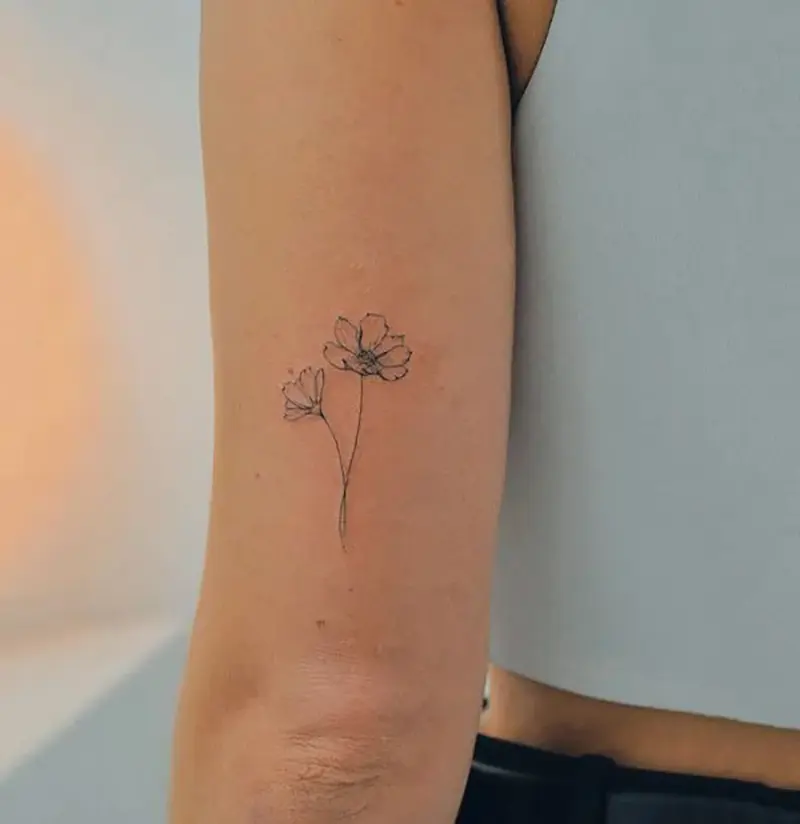 Cosmos Flower Tattoo

