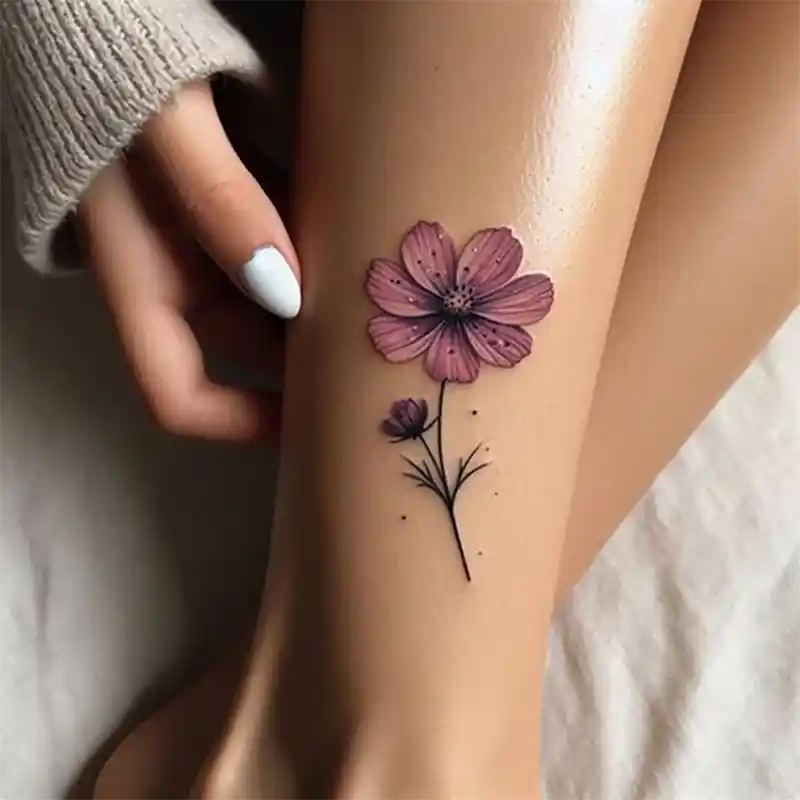 Cosmos Flower Tattoo
