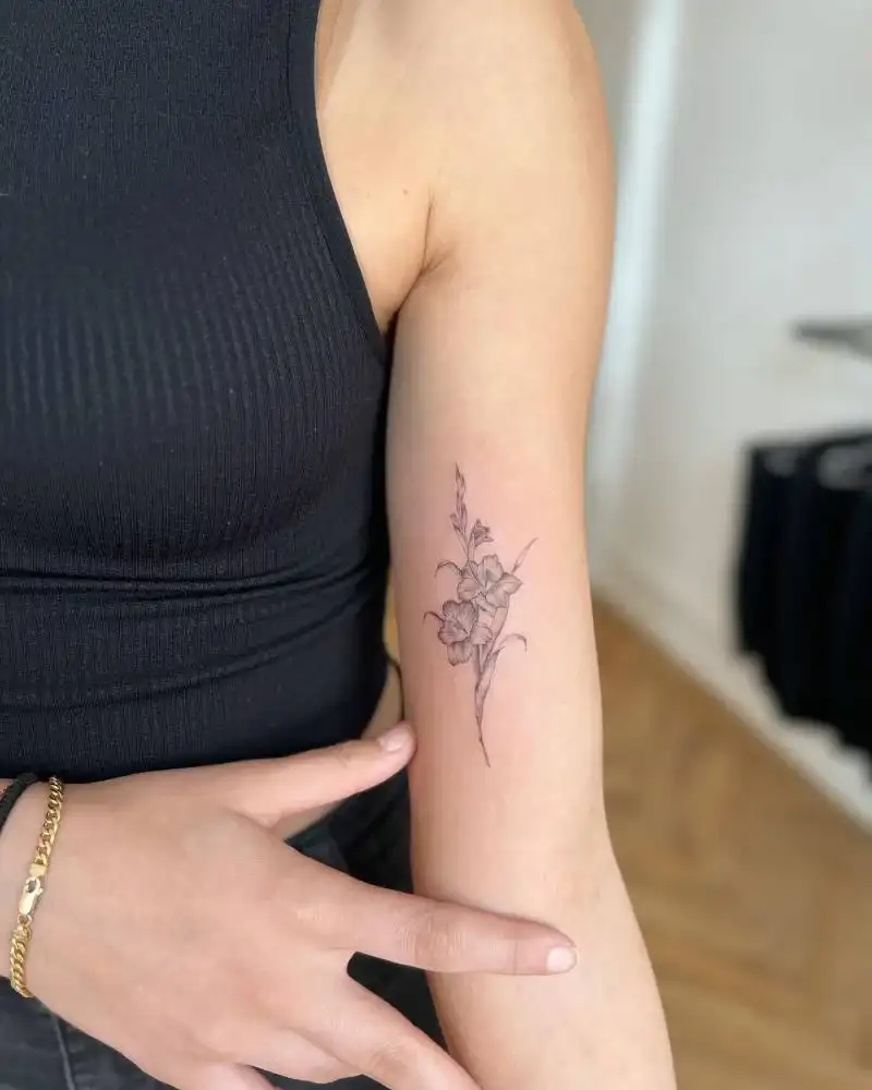 Gladiolus Flower Tattoo