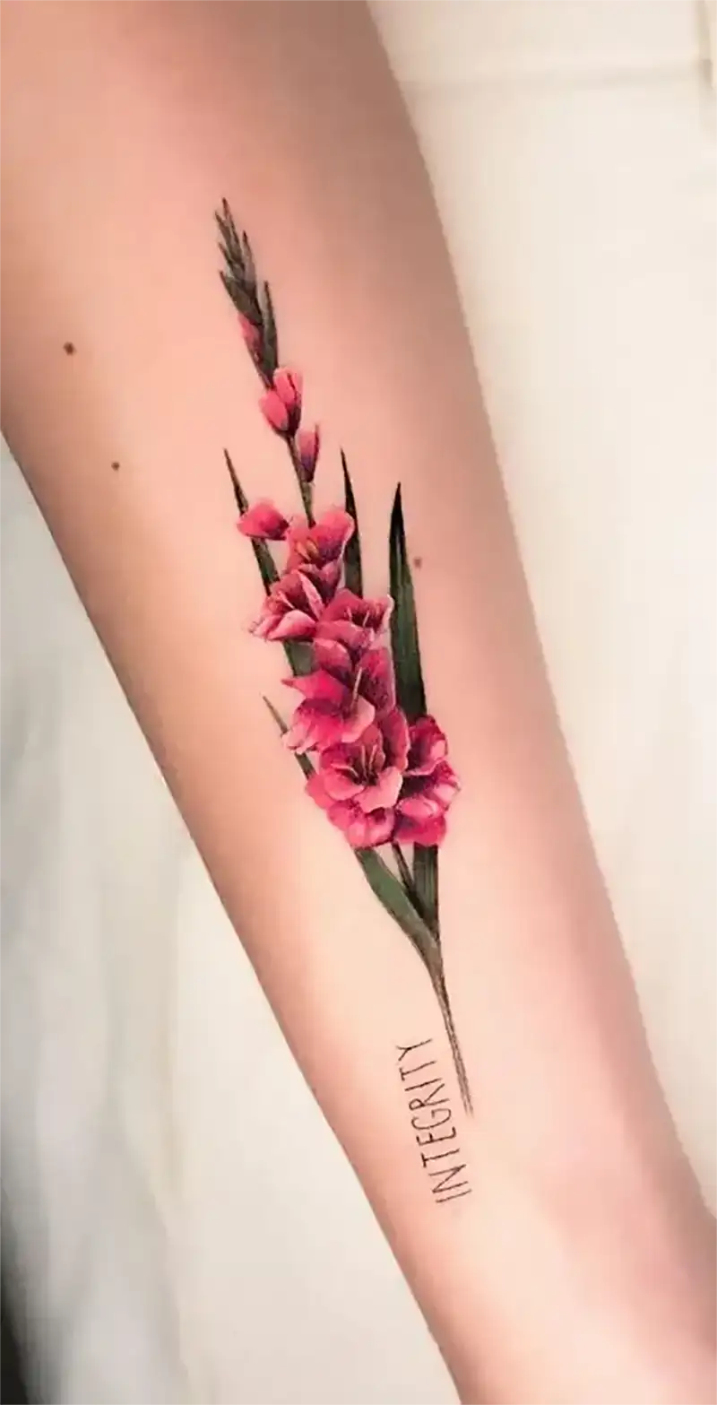 Gladiolus Flower Tattoo