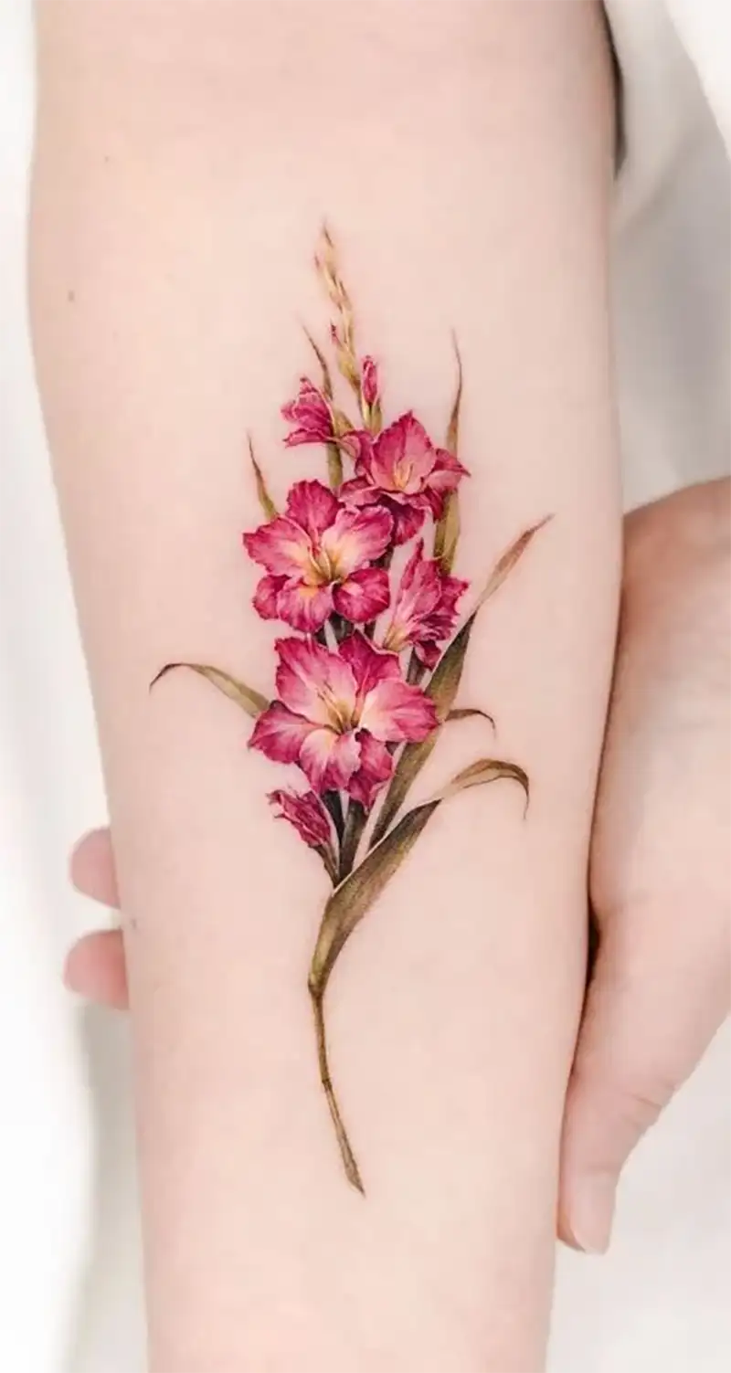 Gladiolus Flower Tattoo