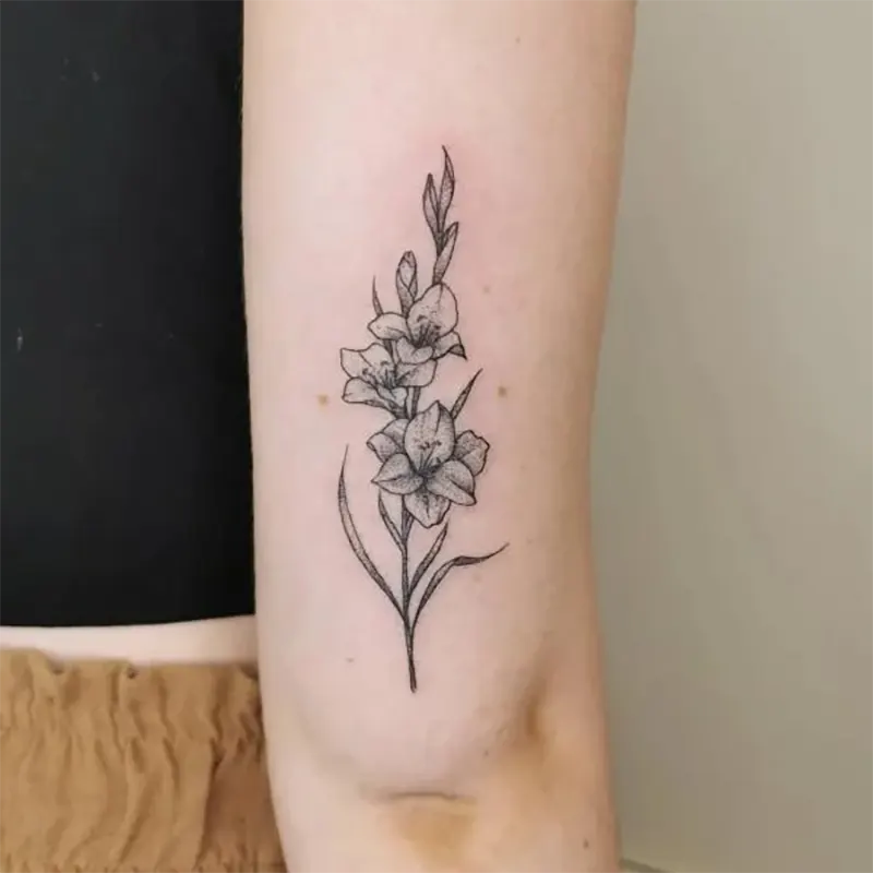 Gladiolus Flower Tattoo