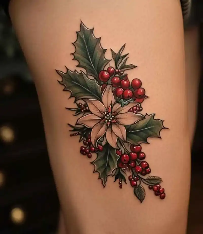 Holly Flower Tattoo 