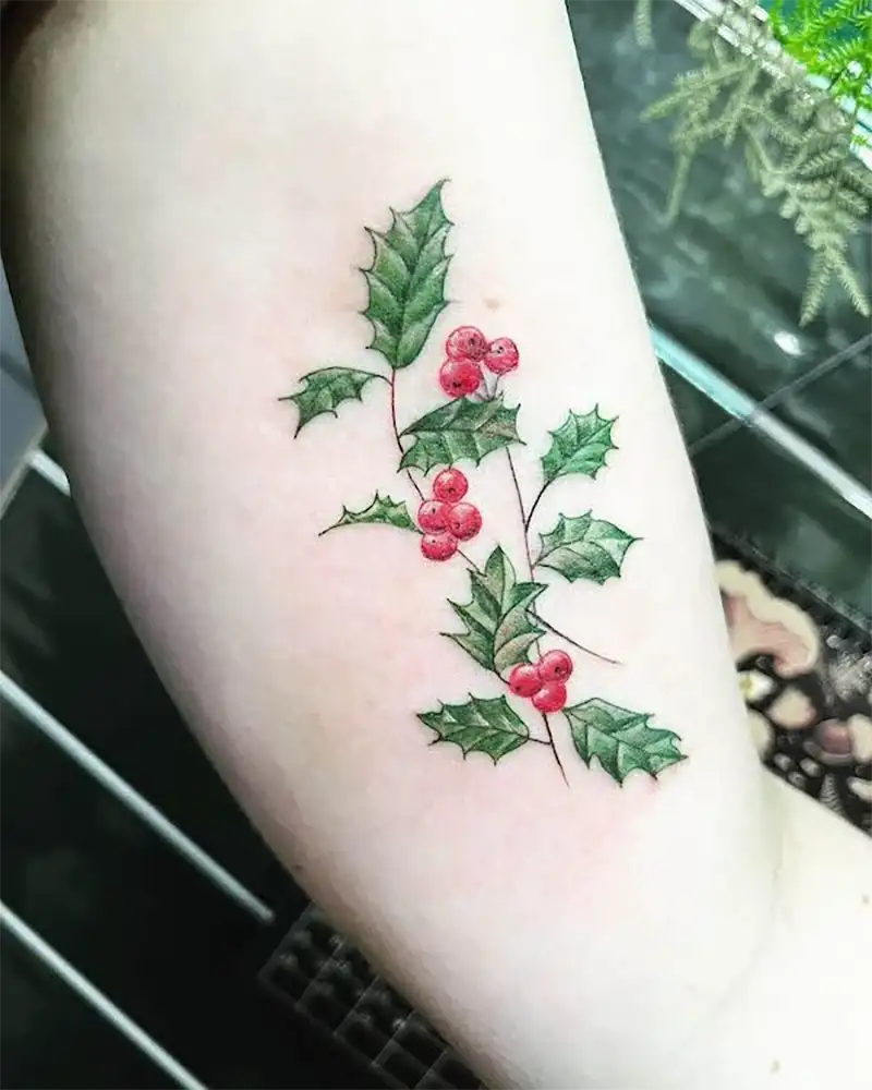 Holly Flower Tattoo 