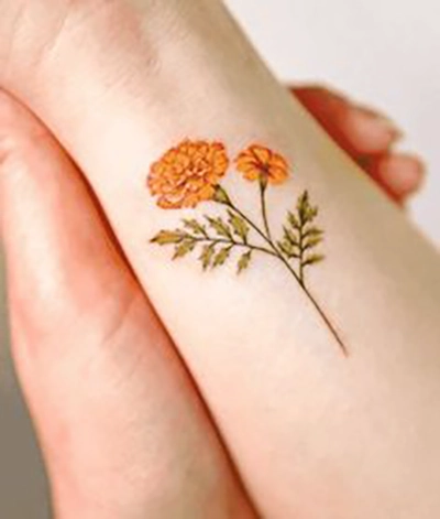 Marigold Flower Tattoo 