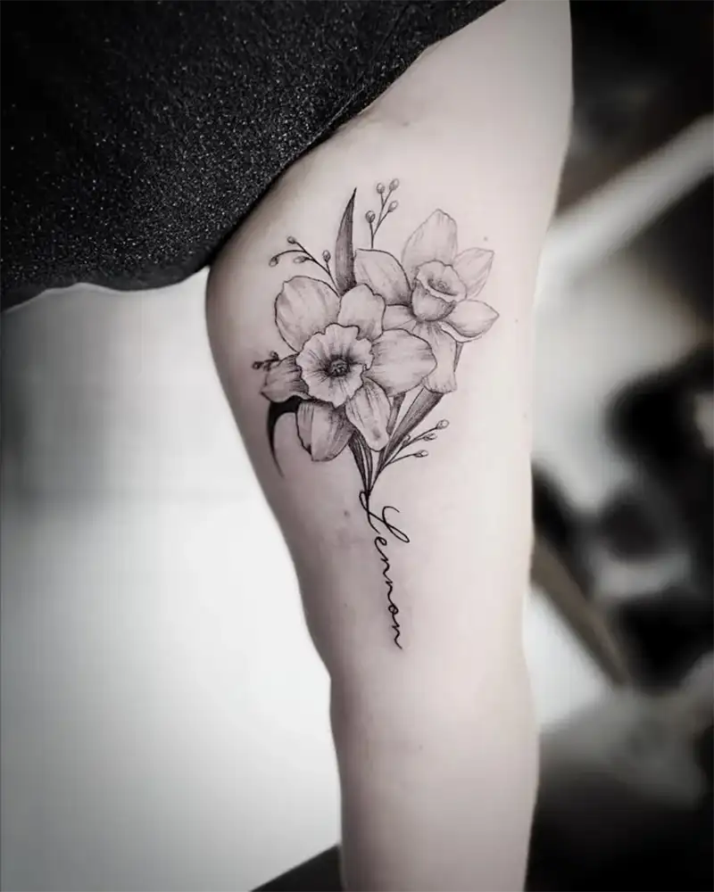  Paperwhite Flower Tattoo