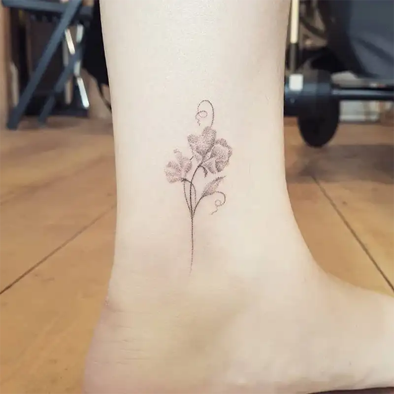 Sweet Pea Flower Tattoo