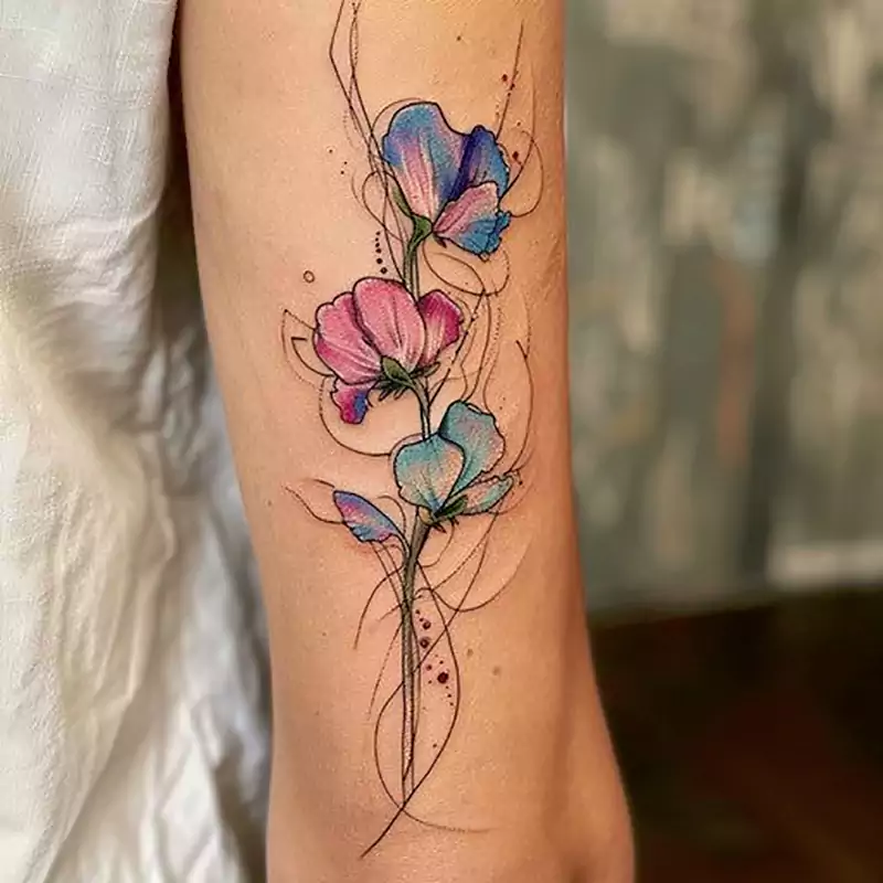 Sweet Pea Flower Tattooo