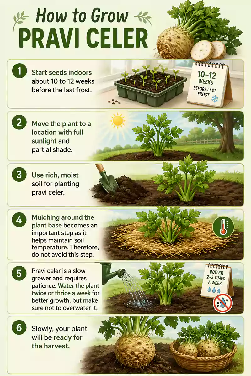 Growing Steps For Pravi Celers