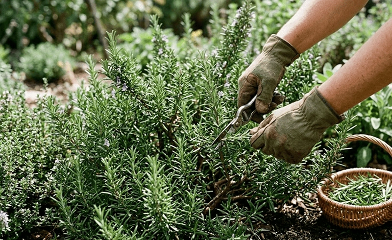 Harvesting of Rosemary