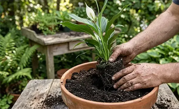 Planting Spathiphyllum Wallisii