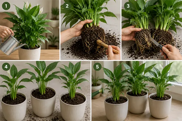 Spathiphyllum Root Division Propagation