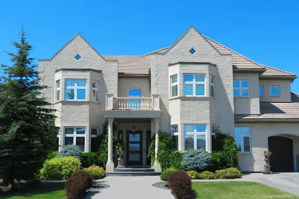 Home exterior in summer