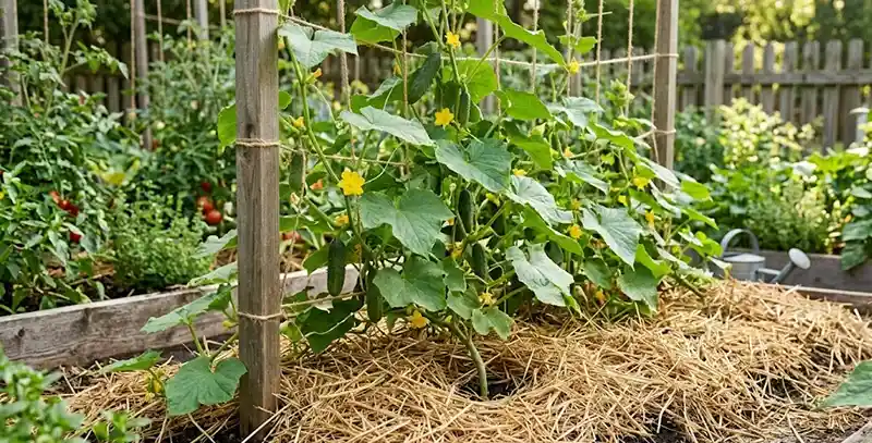 Mulching in cucumbers
