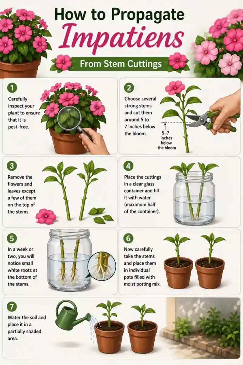 Steps of Propagating an Impatiens FlowerPlant