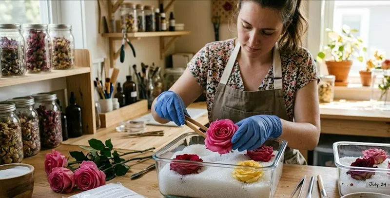 Desiccant Drying of Roses