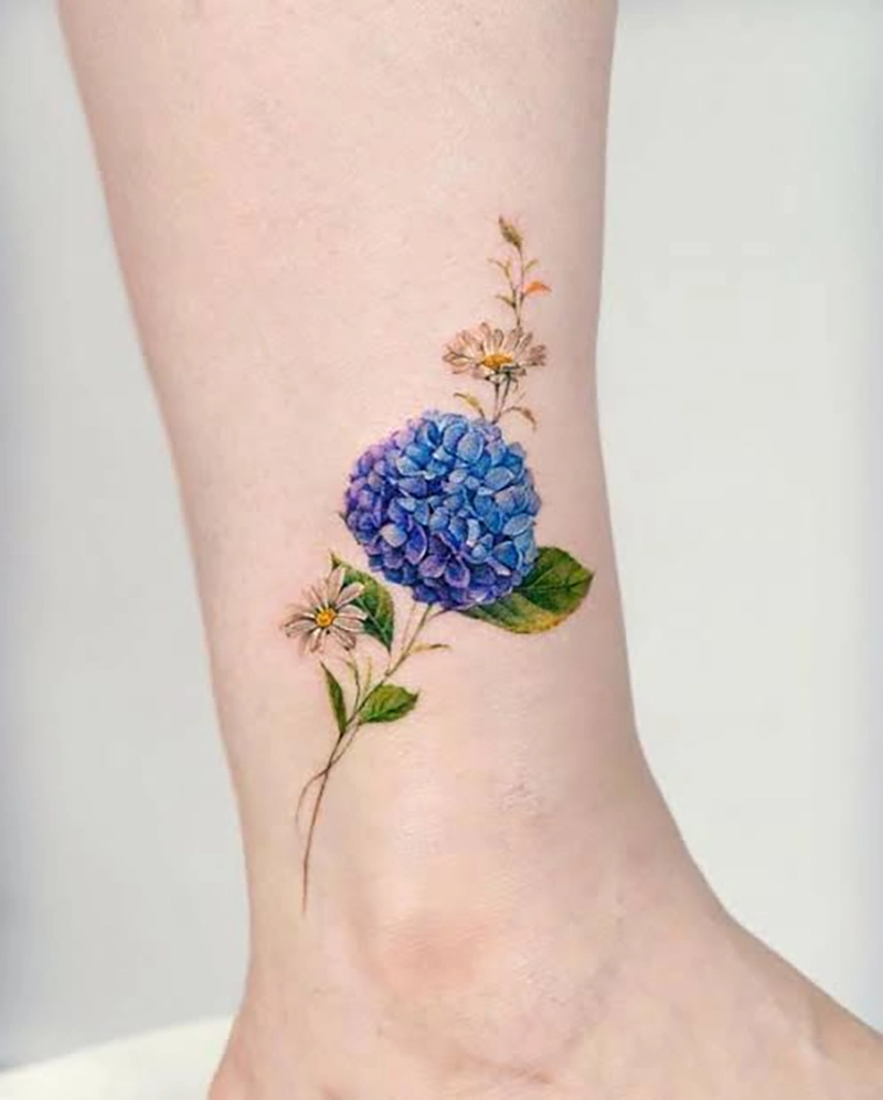 Oak Hydrangea Tattoo