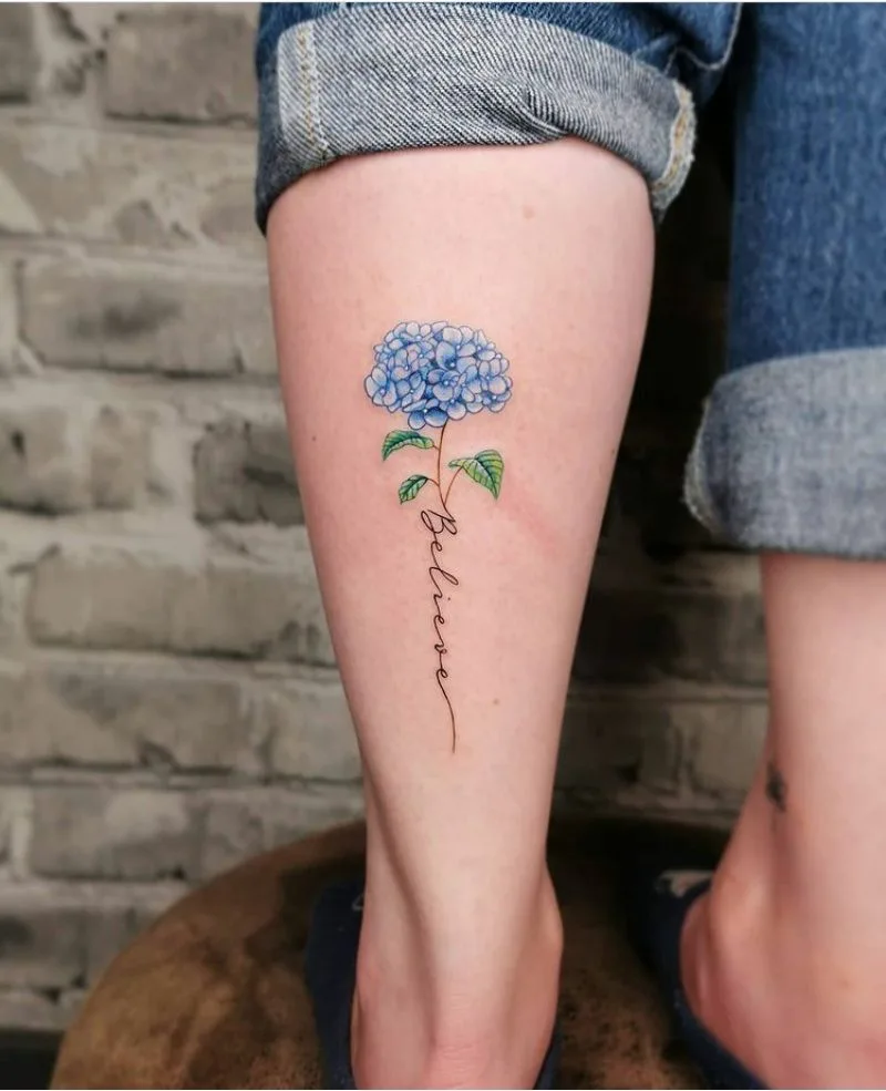 Oak Hydrrangea Tattoo