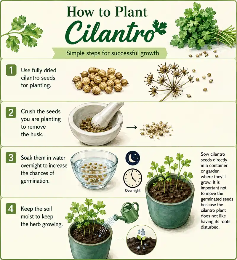 Steps of Growing Cilantro