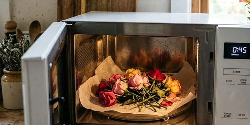 drying roses in microwave