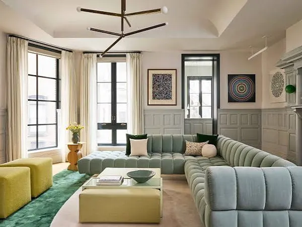 A well-maintained living room with visual harmony