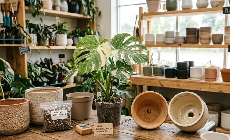 Choosing the right pot for Thai Constellation Monstera growth 
