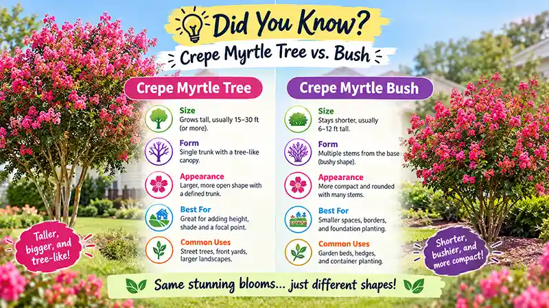 Crepe Myrtle Tree vs. Bush