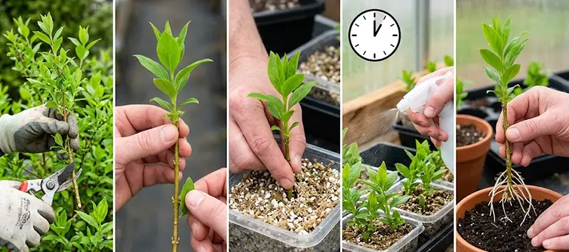 Propagation of golden bells by cuttings