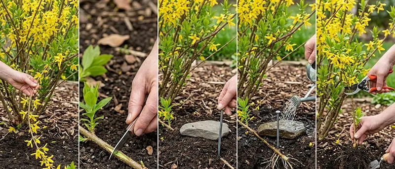 Propagation of golden bells by layering method