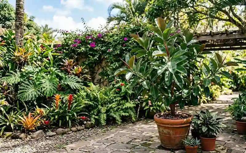 Rubber Plant Outdoors